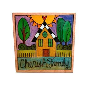 Caitlin's House Plaque 6" x 6" Art Piece Cherish Family Square Classic Made USA